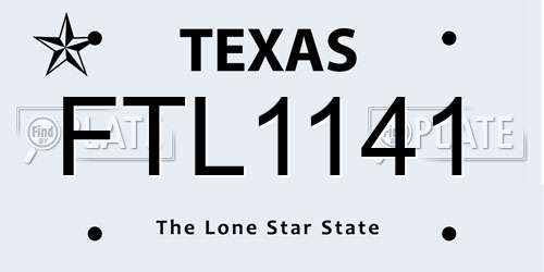 FTL1141 Texas License Plate