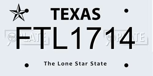 FTL1714 Texas License Plate