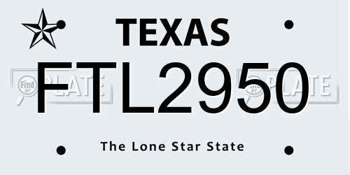 FTL2950 Texas License Plate