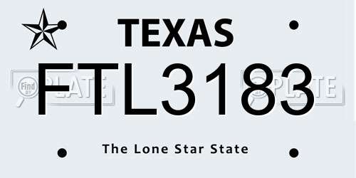 FTL3183 Texas License Plate