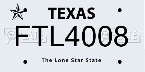 FTL4008 Texas License Plate
