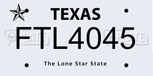 FTL4045 Texas License Plate