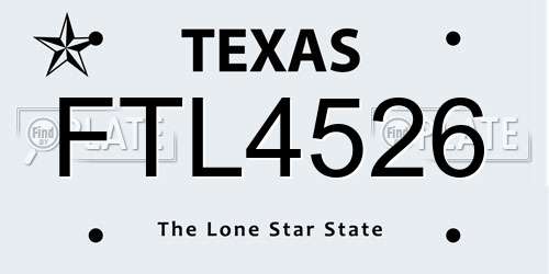 FTL4526 Texas License Plate
