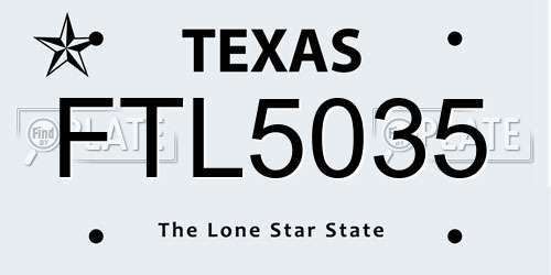 FTL5035 Texas License Plate