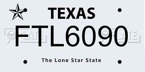 FTL6090 Texas License Plate
