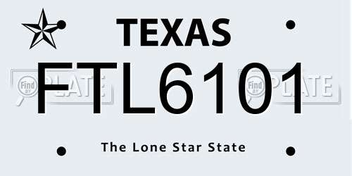 FTL6101 Texas License Plate