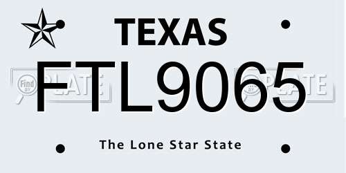 FTL9065 Texas License Plate