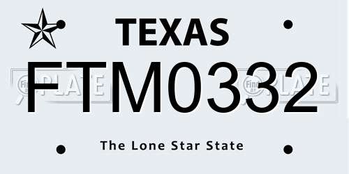 FTM0332 Texas License Plate