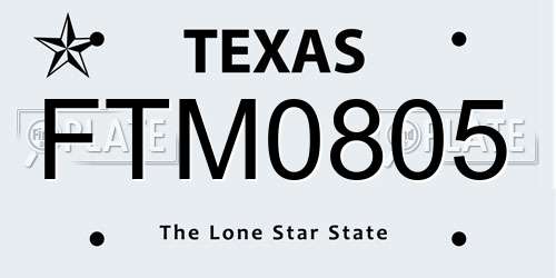 FTM0805 Texas License Plate
