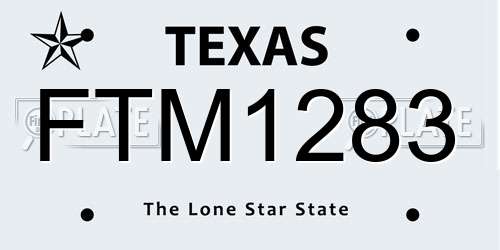 FTM1283 Texas License Plate