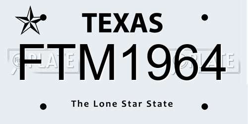 FTM1964 Texas License Plate