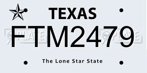 FTM2479 Texas License Plate