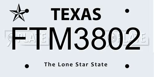 FTM3802 Texas License Plate