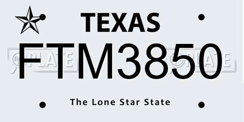 FTM3850 Texas License Plate