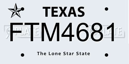 FTM4681 Texas License Plate