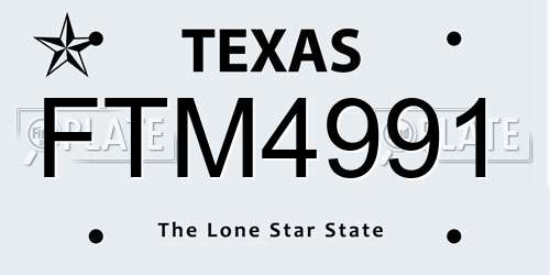 FTM4991 Texas License Plate