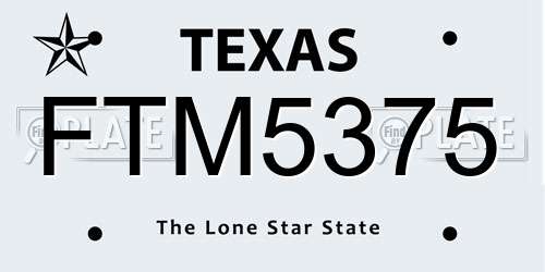 FTM5375 Texas License Plate