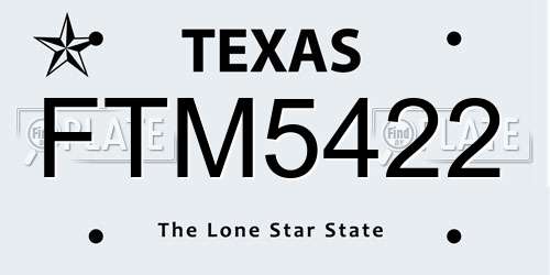 FTM5422 Texas License Plate