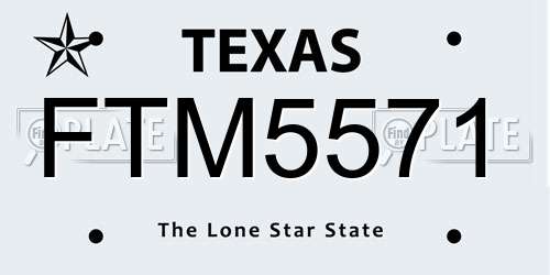 FTM5571 Texas License Plate