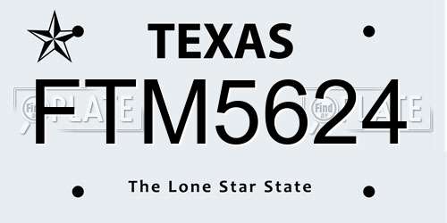 FTM5624 Texas License Plate