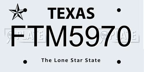 FTM5970 Texas License Plate