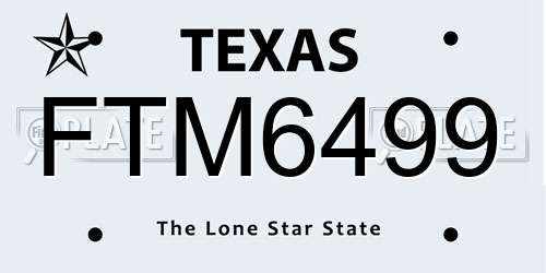 FTM6499 Texas License Plate