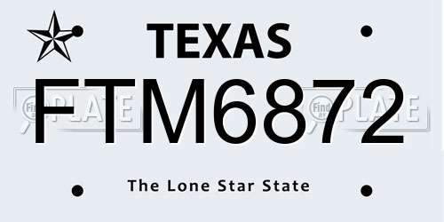 FTM6872 Texas License Plate