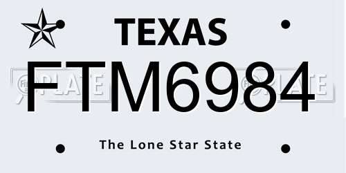 FTM6984 Texas License Plate