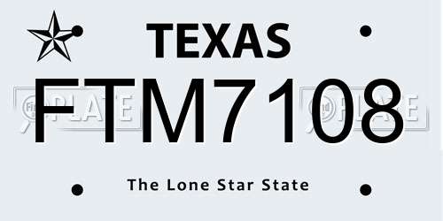 FTM7108 Texas License Plate