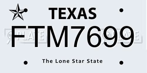 FTM7699 Texas License Plate