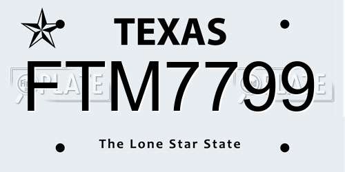 FTM7799 Texas License Plate