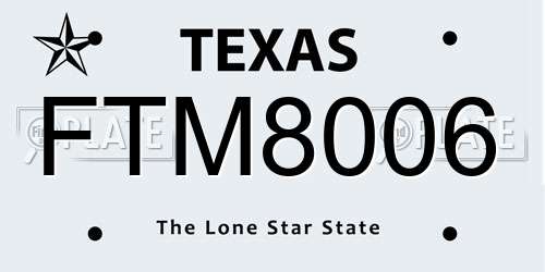 FTM8006 Texas License Plate