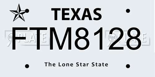 FTM8128 Texas License Plate