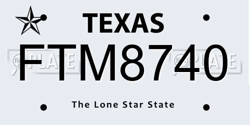 FTM8740 Texas License Plate