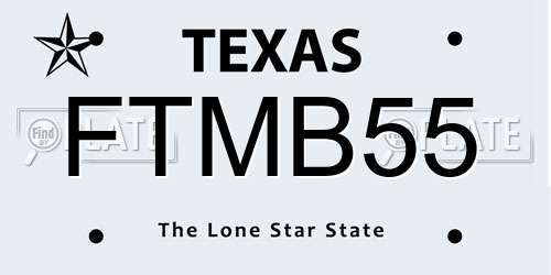 FTMB55 Texas License Plate