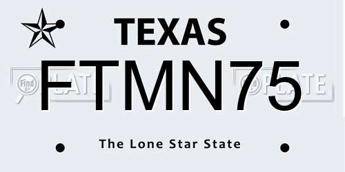 FTMN75 Texas License Plate