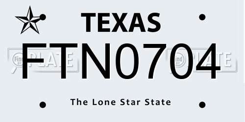 FTN0704 Texas License Plate