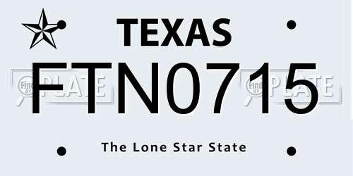 FTN0715 Texas License Plate