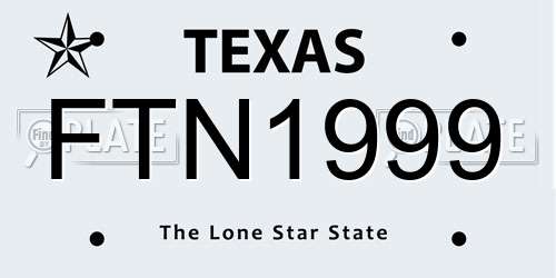 FTN1999 Texas License Plate