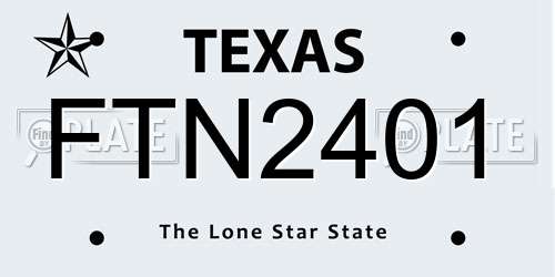FTN2401 Texas License Plate