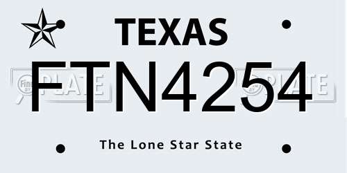FTN4254 Texas License Plate