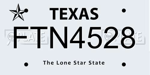FTN4528 Texas License Plate