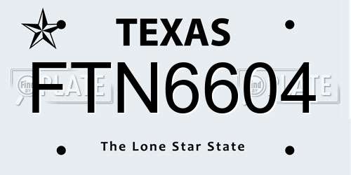 FTN6604 Texas License Plate