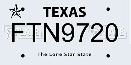 FTN9720 Texas License Plate