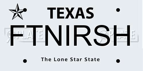 FTNIRSH Texas License Plate