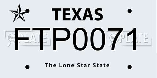 FTP0071 Texas License Plate