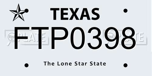 FTP0398 Texas License Plate