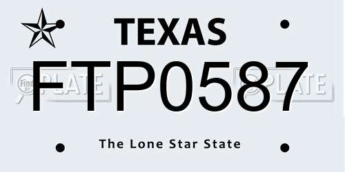 FTP0587 Texas License Plate