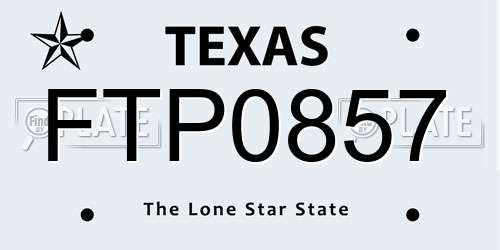 FTP0857 Texas License Plate