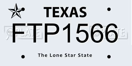 FTP1566 Texas License Plate